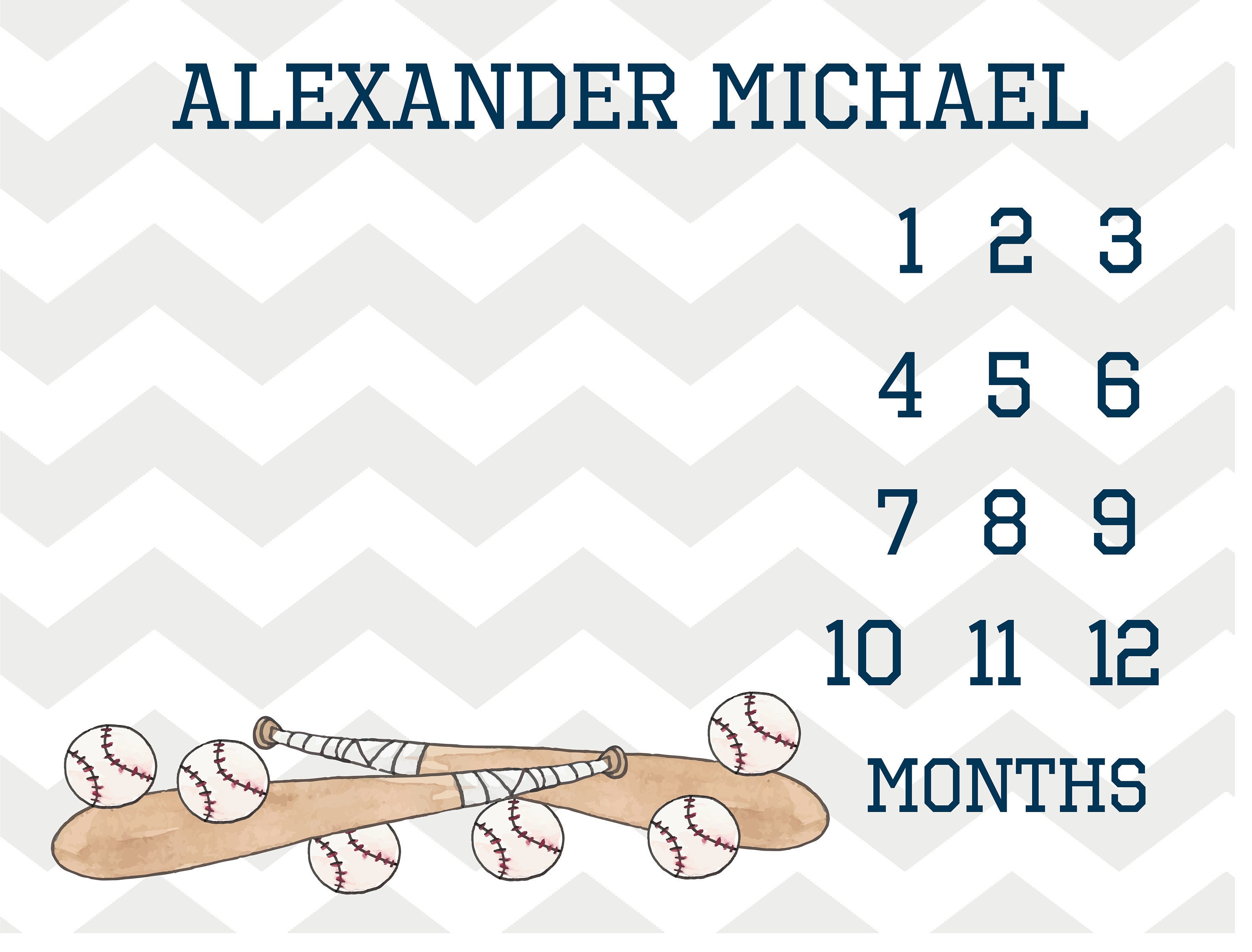 Sports Milestone Blanket Baseball Baby Milestone Blanket Etsy