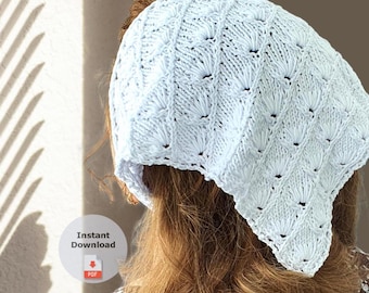 Bandana Knitting Pattern | Knit Triangle Headscarf