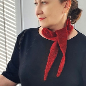 Mohair Sophie Scarf: Soft Lightweight Retro Wrap, Elegant Neck Accessory