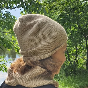 Bonnet en laine d&#39;alpaga pour femme | Bonnet douillet en tricot | Accessoire d&#39;hiver doux et chaud