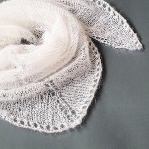 Mohair Knit Shawl | Soft Triangle Scarf | Lightweight Wrap