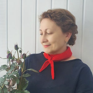 Knit Sophie Scarf: Small Neck Warmer, Lightweight Accessory
