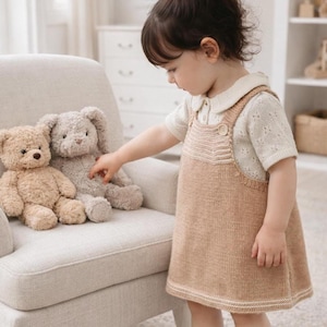 Baby Dress Knitting Pattern | A-Line Pinafore for Toddlers