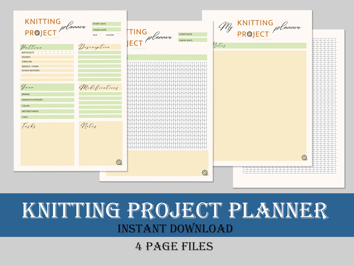 Knitting Project Planner Knitting Journal Template With Graph Paper Knitting Project Planner Knitting Journal Template With Graph Paper