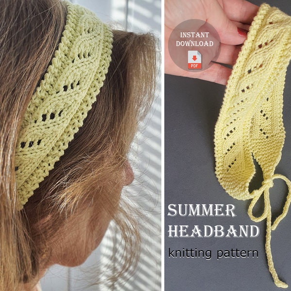 Summer Headband, Easy knit pattern, Cozy Headband, Knitting pattern Headband, Easy Headband Pattern, Knitted Earwarmer Pattern in PDF