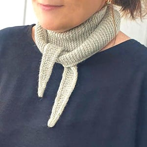 Alpaca Scarf Gray, Knitted Neck Scarf, Minimalist Elegant Sophie Scarf