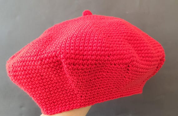 Cotton Crochet Beret | Parisian Style Hat - Etsy display picture 1