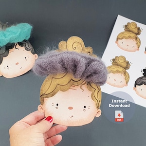 Modello di etichetta per elastico per capelli stampabile in PDF / Etichette regalo fai da te per elastici per capelli