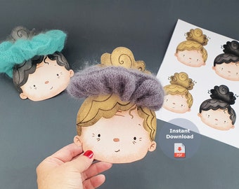 Plantilla imprimible de tarjeta portacoleteros/etiqueta para lazo de pelo (PDF)