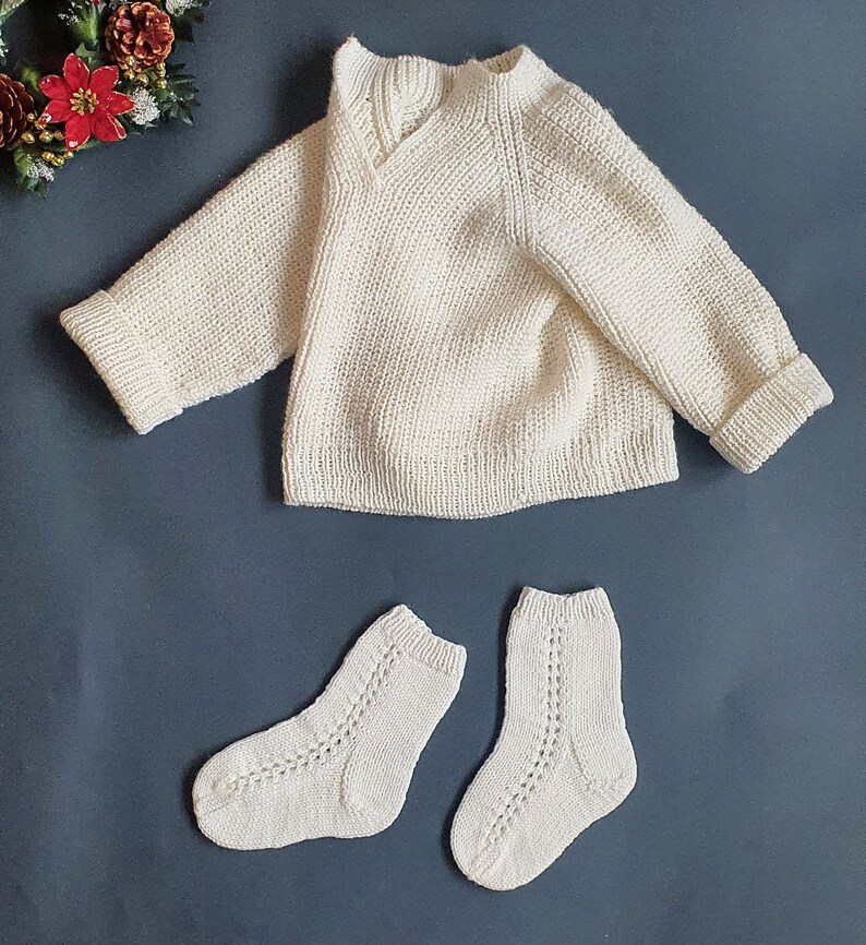 Knitted Sweater for Toddler. White Sweater for Baby Etsy