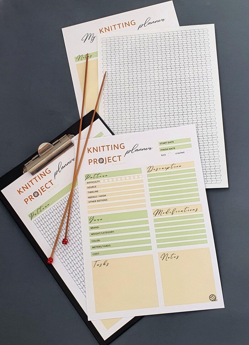Printable Knitting Project Planner | Project Tracker PDF - Etsy