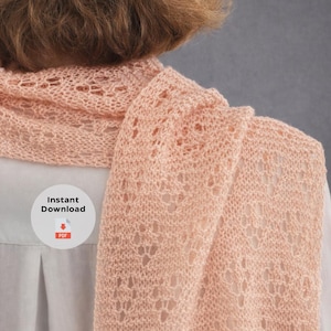 Lace Schal Strickmuster | Floral Strickschal PDF | Durchbrochenes Wrap Design