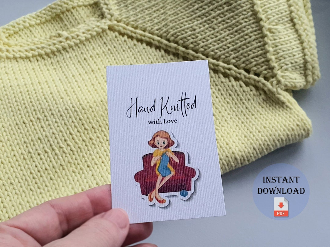 Printable Gift Tags. Knit With Love Labels. Hang Tags for - Etsy