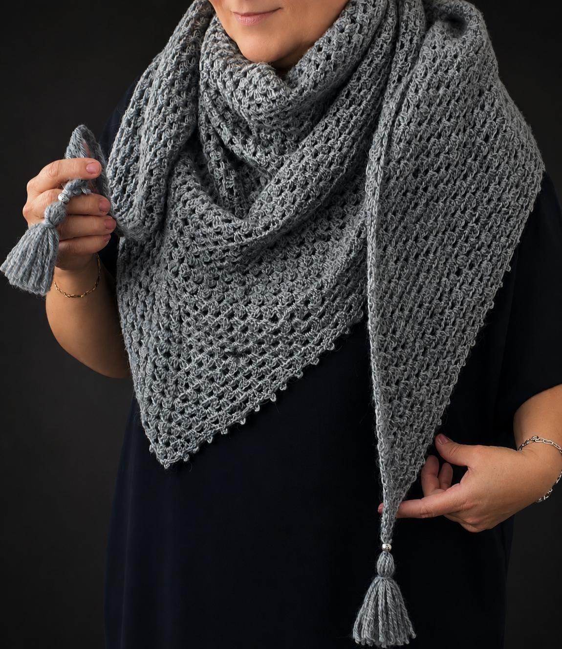 38 Mohair Crochet Patterns for Luxurious Layers, Accessories, and Cozy Home Projects 24 Triangle Shawl Crochet Pattern Mohair Wrap Shawl