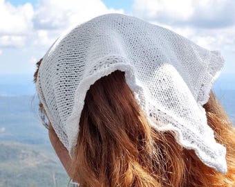 Bandana Knitting Pattern | Lightweight Triangle Scarf