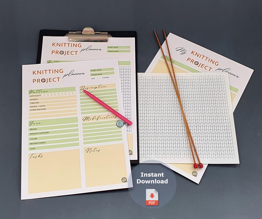 Printable Knitting Project Planner | Project Tracker PDF - Etsy