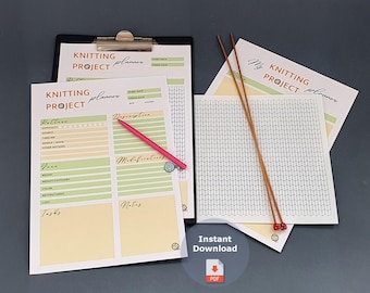 Planificador de proyectos de tejido imprimible / 4 páginas