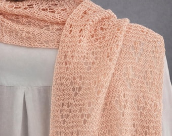 Lace Scarf Knitting Pattern | Lightweight Knit Wrap | Flower Lace
