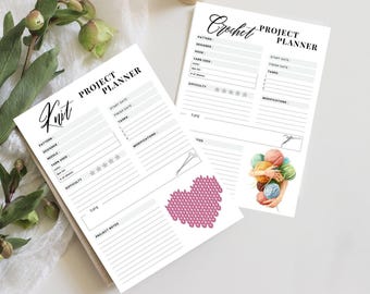 Knitting & Crochet Project Planner | Printable Tracker Set