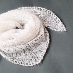Mohair Shawl Knitting Pattern | Lusi Triangle Wrap