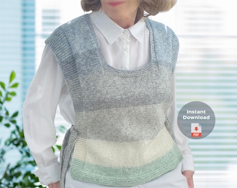 Vest Knitting Pattern | Sleeveless Vest with Ties