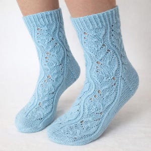 Flowing Lace Socks Knitting Pattern | Elegant Lace Sock Design