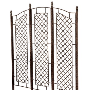 H Potter Large Trellis, Wrought Iron, 3 Panel, Ivy Garden Screen, Yard Wall Art, Deck, Patio, Backyard, Fence Outdoor 80"W x 70"H see photos