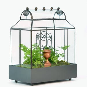 H Potter Terrarium, Large Glass Planter Container, Curved Roof Wardian Case, Plant Box, Wedding Centerpiece, Unique Gift, Indoor Garden