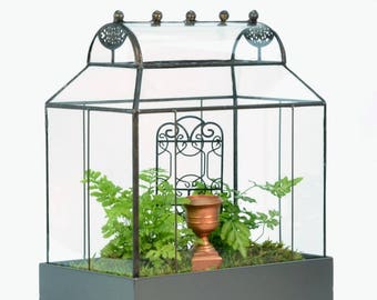 H Potter Terrarium, Large Glass Planter Container, Curved Roof Wardian Case, Plant Box, Wedding Centerpiece, Unique Gift, Indoor Garden