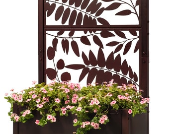 H Potter Metal Garden Trellis Planter - 75 Inches Tall - Landscape Structure Indoor Outdoor - Heavy Duty Privacy Screen Patio Deck Balcony
