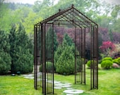 H Potter Archway Large Metal Garden Arbor, Architecture Landscape Structure, Wrought Iron, Yard Art, Backyard Wedding Decor Climbing Plants