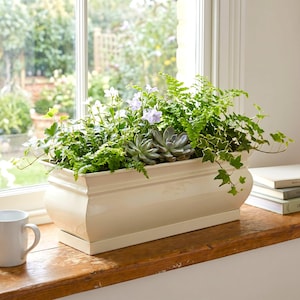 H Potter Planter Box Rectangular Planter Pot Succulent Planter Herb Planter Flower Garden - Indoor Outdoor - Unique Gift