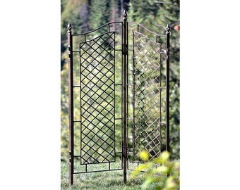H Potter Large Metal Trellis, Wrought Iron Trellis, Two Panel, Ivy Garden Screen, Garden Gift, Yard Art, Wall Art, Deck, Patio, Backyard