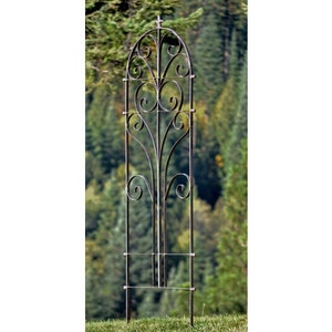 H Potter Trellis Large Garden Trellis Wrought Iron Metal Outdoor Decor, Yard Art, Ground Stakes Included, Plant Flower Rose Clematis Trellis