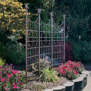 H Potter Garden Trellis - Heavy Duty Metal Screen - Tall Outdoor Wrought Fence Panel - Yard Art Privacy Trellis Climbing Plants Living Wall