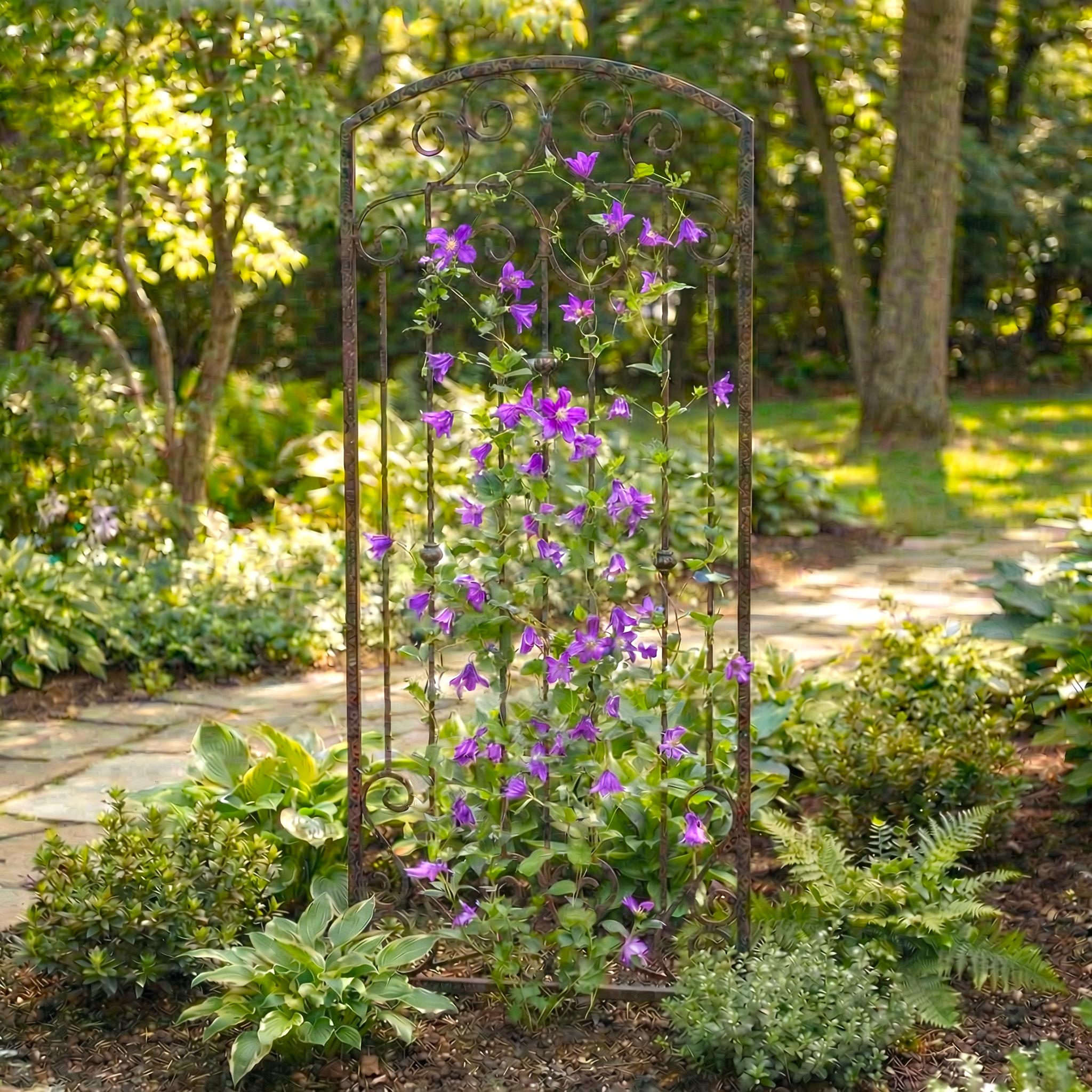 H Potter 6 Ft Garden Trellis Freestanding With Ground Stakes, Heavy Duty  Iron Scroll Trellis, Outdoor Climbing Plant Support, Privacy Screen - Etsy