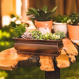 H Potter Planter Box Indoor Outdoor Flower Garden Copper Window Box Rectangular Planter Succulent Wedding Centerpiece Spring Decor Gift