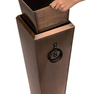 H Potter Planter - 29&quot; Copper Garden Planter - Outdoor Indoor Flower Pot Container - Front Door Front Porch Entryway Patio Deck Backyard