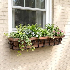 H Potter 48" Window Box - Planter Box - Antique Copper Finish - Outdoor Flower Plant Container - Attach to House Rectangular