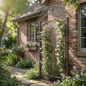 H Potter Garden Trellis | Large Heavy Duty Metal | Tall Outdoor Screen | Durable Iron | Yard Art | Backyard Fence