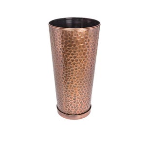 H Potter Tall Garden Planter with Drainage and Drip Tray Front Door Entryway, Outdoor Indoor, Antique Copper Finish, Patio, Deck, Flower Urn