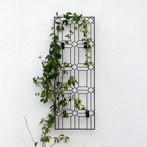 H Potter Wall Hanging Large Diamond Trellis with Brackets, Metal Garden Wrought Iron, Outdoor Decor, Yard Art, Deck, Patio, Backyard Design