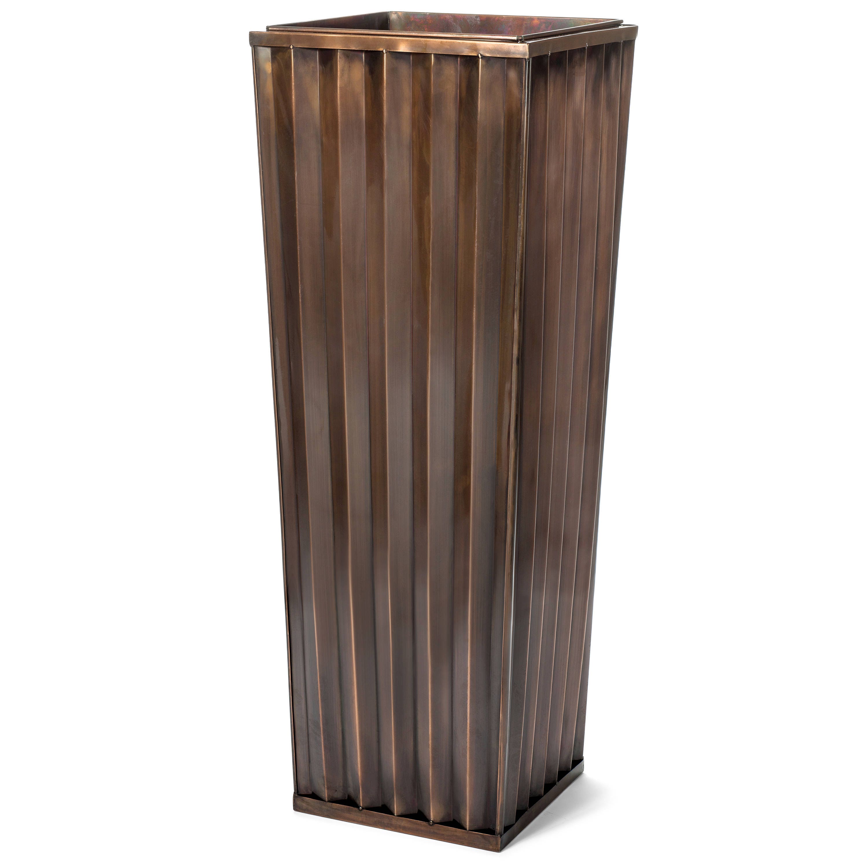 H Potter Tall Planter Indoor Outdoor Flower Container Antique Copper with Drip Tray H Potter Tall Planter Indoor Outdoor Flower Container Antique Copper with Drip Tray