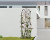 H Potter Garden Trellis, Metal 8 Foot Tall, Outdoor Screen Panel, Wrought Iron, Heavy Scroll, Outdoor Room, Yard Art, Backyard Landscape
