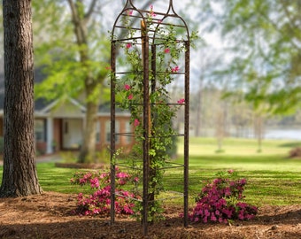 H Potter Obelisk Trellis - Heavy Duty - Tall Metal Garden Trellis for Climbing Plants like Roses and Clematis