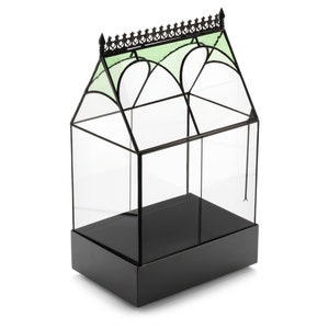 H Potter brand large green glass terrarium Wardian Case for indoor garden fill with plants houseplants succulents ivy moss orchids plant container wedding centerpiece fairy garden greenhouse unique gift idea air plants mothers day valentines