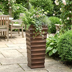 H Potter Tall Copper Planter for Front Door, Large Outdoor Indoor Planter, Porch Patio Entryway Decor, Metal Flower Pot