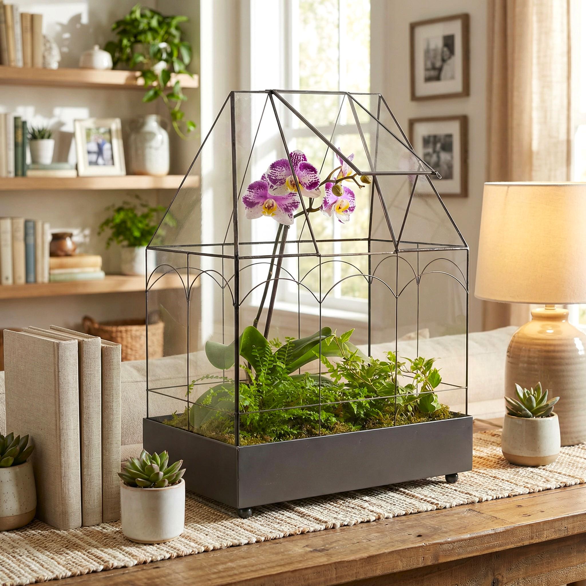 H Potter Glass Terrarium | Wardian Case Orchid Planter | 20