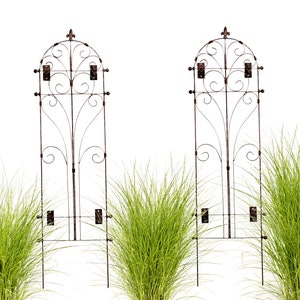 H Potter Trellises Wall Trellis Set of 2 with Wall Mounting Brackets Metal Garden Trellis for Deck Patio Balcony Porch, Indoor Outdoor Decor