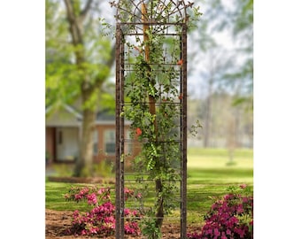 H Potter Tall Metal Garden Obelisk Trellis for Climbing Plants, Roses, Clematis, Backyard Landscape